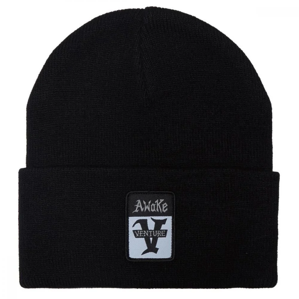 “AWAKE LTD” CUFF BEANIE (BLACK)