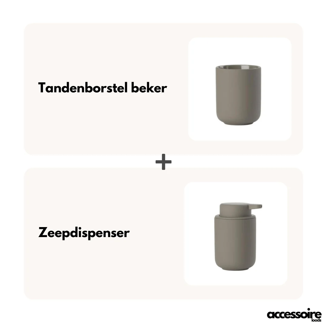 Zone Denmark – UME – Tandenborstel beker + Zeepdispenser voordeel bundel